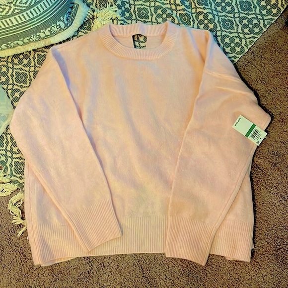 NWT 1. State open back/cross cross sweater in petal pink Size Large - Picture 1 of 7